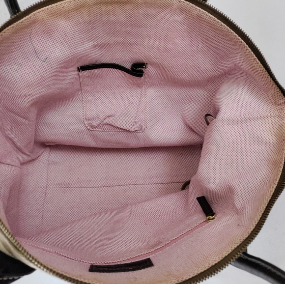 DOONEY & BOURKE Brown Canvas Duck Pattern With Leather Trim Tote - Picture 15 of 15